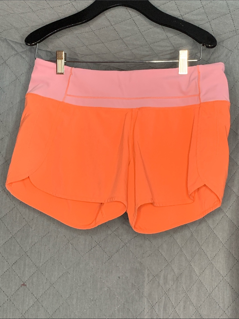 #209 Lululemon Pink Waistband Orange Athletic Shorts